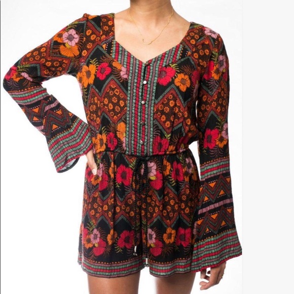 PATRONS OF PEACE Boho Floral Romper - Picture 1 of 13